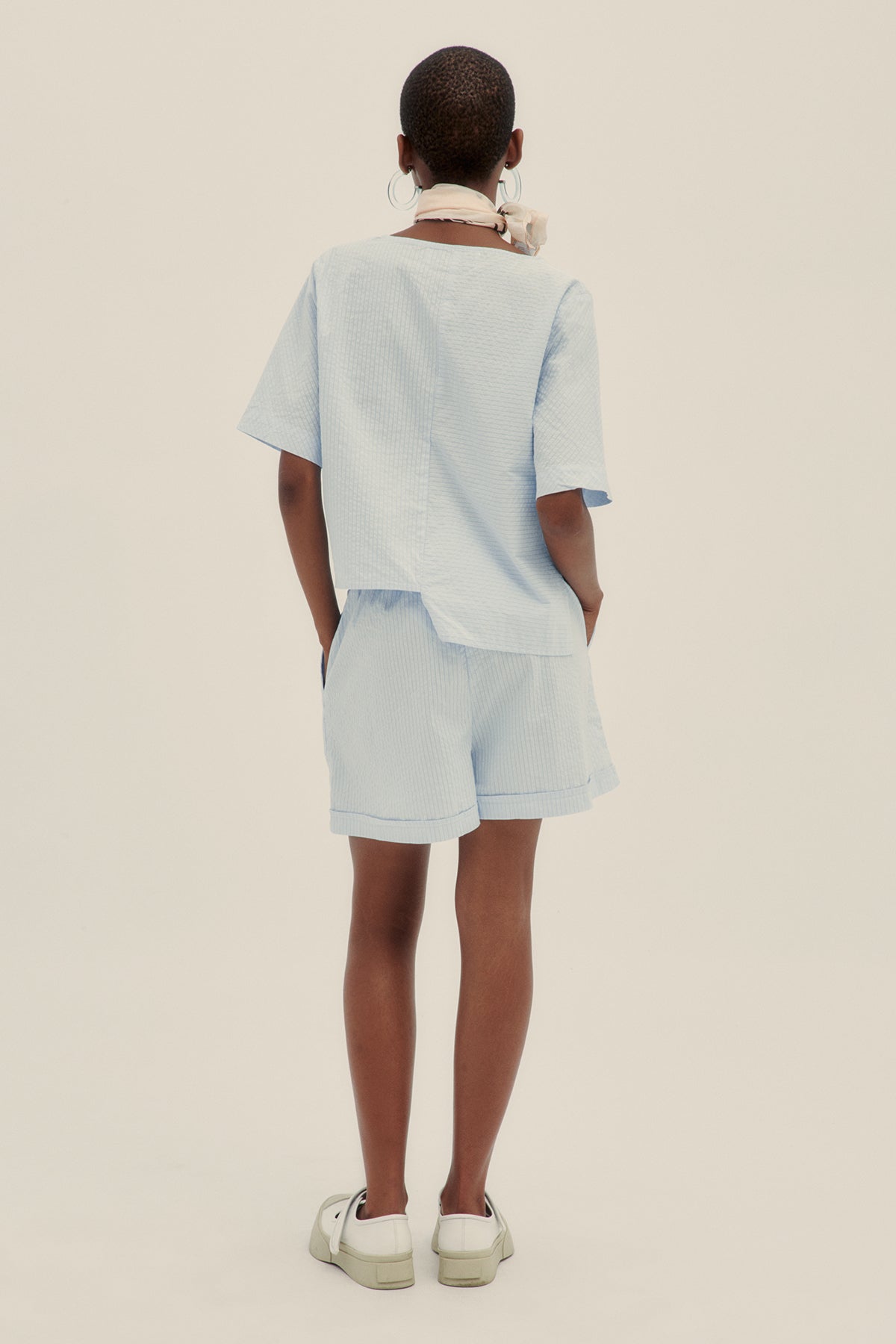 Cotton Poplin Lu Shorts Sky